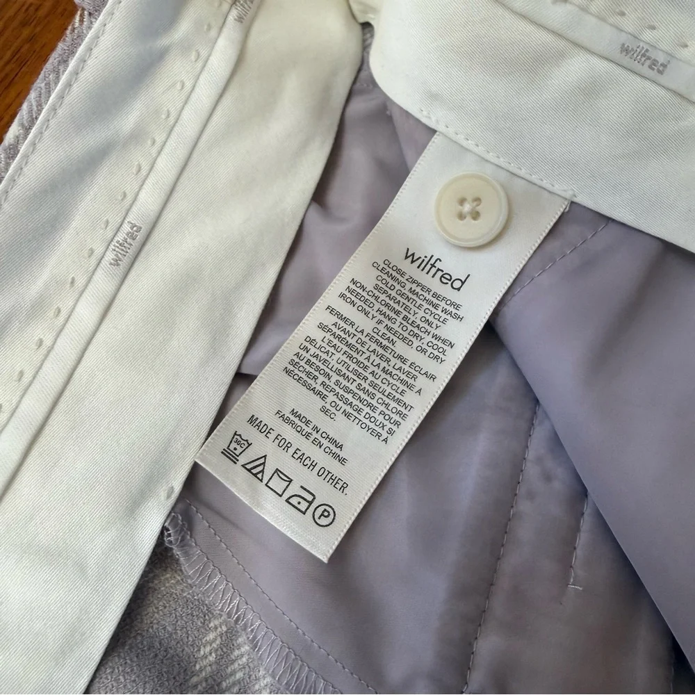 Aritzia Wilfred Effortless Plaid Trouser Pant Size 6 - Picture 7 of 10